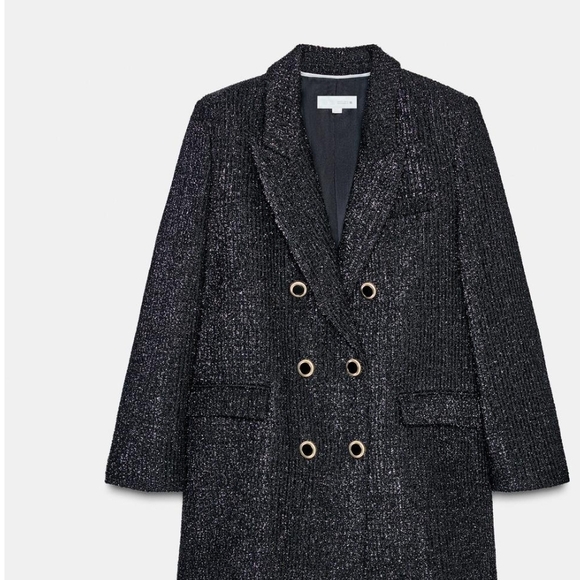 Zara Black Textured Blazer - Picture 10 of 12